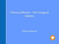 صورة الغلاف: Thomas Jefferson - First Inaugural Address