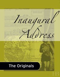Cover image: Inaugural Address