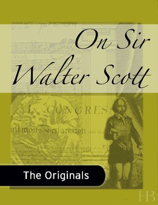 Cover image: On Sir Walter Scott