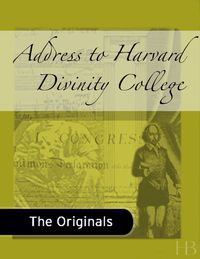 Cover image: Address to Harvard Divinity College
