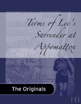 Cover image: Terms of Lee's Surrender at Appomattox