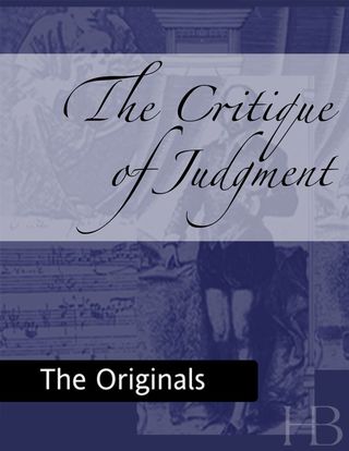 Cover image: The Critique of Judgment