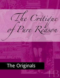 Cover image: The Critique of Pure Reason