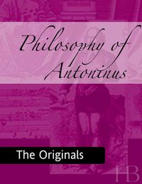 Cover image: Philosophy of Antoninus