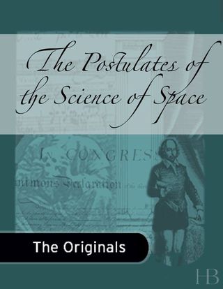 Cover image: The Postulates of the Science of Space