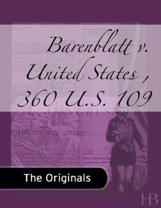 Cover image: Barenblatt v. United States , 360 U.S. 109