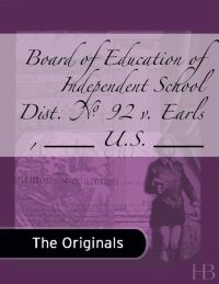 Immagine di copertina: Board of Education of Independent School Dist. No. 92 v. Earls , ___ U.S. ___
