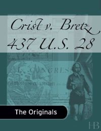 Cover image: Crist v. Bretz, 437 U.S. 28