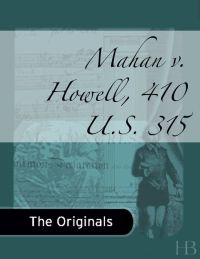 Cover image: Mahan v. Howell, 410 U.S. 315