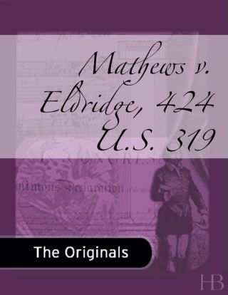 Cover image: Mathews v. Eldridge, 424 U.S. 319