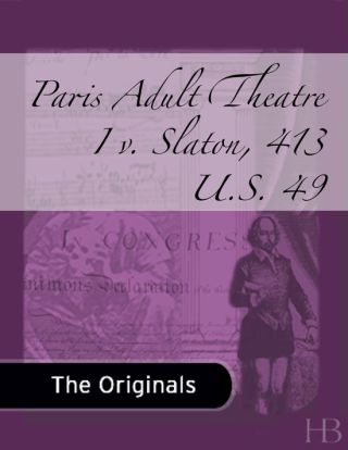 Cover image: Paris Adult Theatre I v. Slaton, 413 U.S. 49
