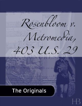 Immagine di copertina: Rosenbloom v. Metromedia, 403 U.S. 29