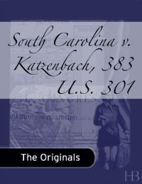 Imagen de portada: South Carolina v. Katzenbach, 383 U.S. 301