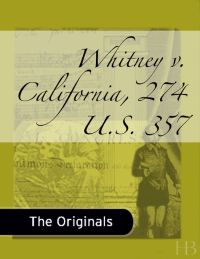 Titelbild: Whitney v. California, 274 U.S. 357