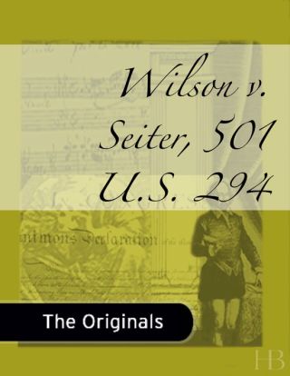 صورة الغلاف: Wilson v. Seiter, 501 U.S. 294