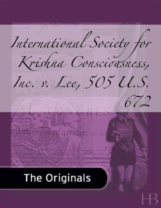 Cover image: International Society for Krishna Consciousness, Inc. v. Lee, 505 U.S. 672