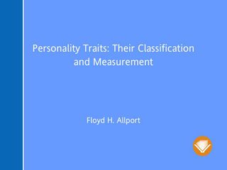 Cover image: Personality Traits: Their Classification and Measurement 1st edition