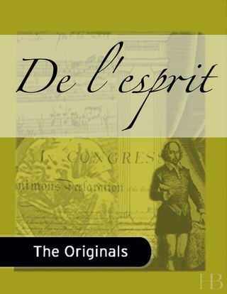 Cover image: De l'esprit