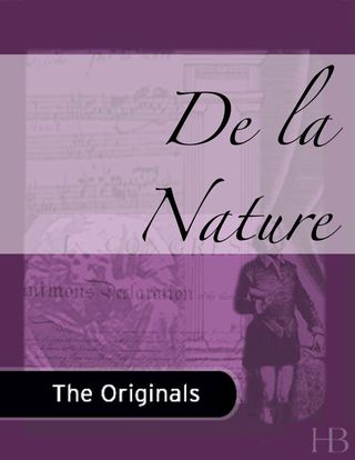 表紙画像: De la Nature