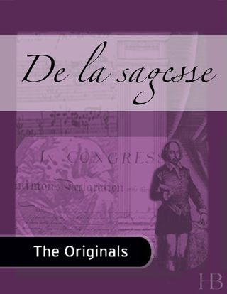 Cover image: De la Sagesse