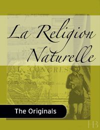 Cover image: La Religion Naturelle