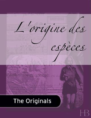 Cover image: L'Origine des Espèces