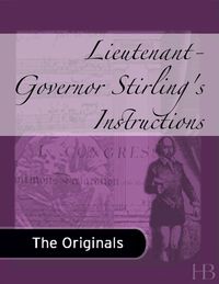 Omslagafbeelding: Lieutenant-Governor Stirling's Instructions