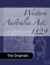 Cover image: Western Australia Act, 1829