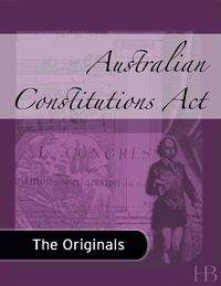صورة الغلاف: Australian Constitutions Act