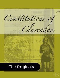 Cover image: Constitutions of Clarendon