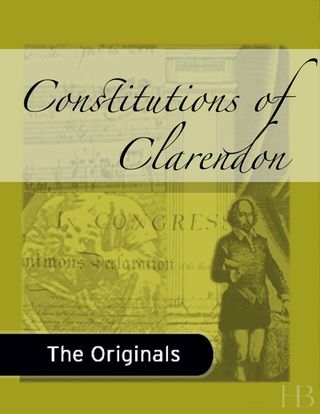 Titelbild: Constitutions of Clarendon