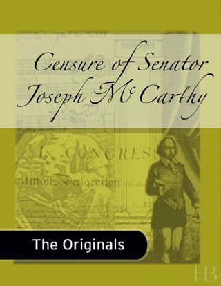 Omslagafbeelding: Censure of Senator Joseph McCarthy