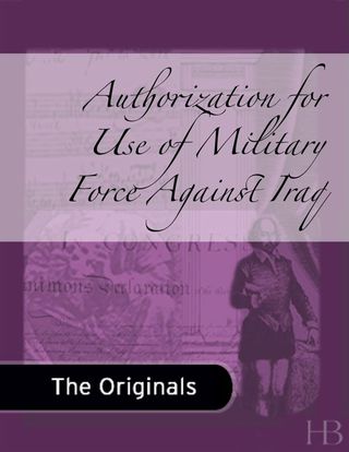 Imagen de portada: Authorization for Use of Military Force Against Iraq