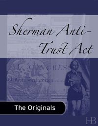 Cover image: Sherman Anti-Trust Act