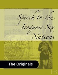 Cover image: Speech to the Iroquois Six Nations