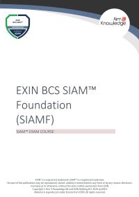 Cover image: EXIN BCS SIAM Foundation 1st edition SIAMFND01
